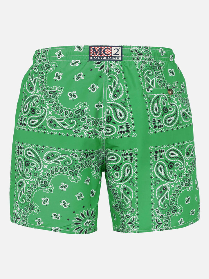 Costume mare Caprese stampa bandana verde