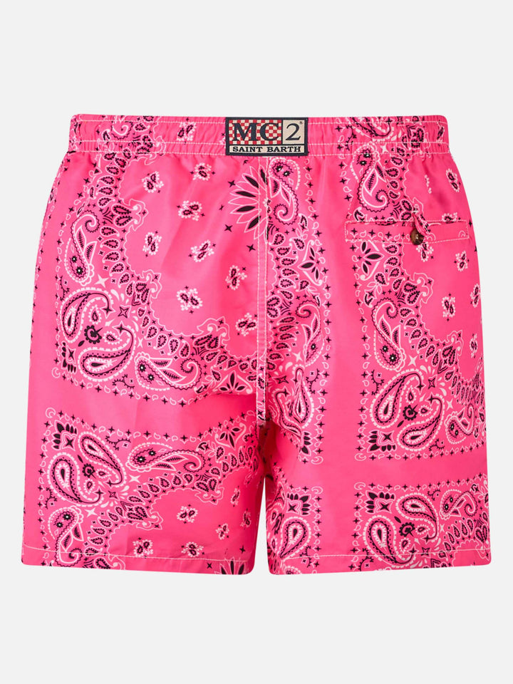 Costume mare Caprese stampa bandana rosa