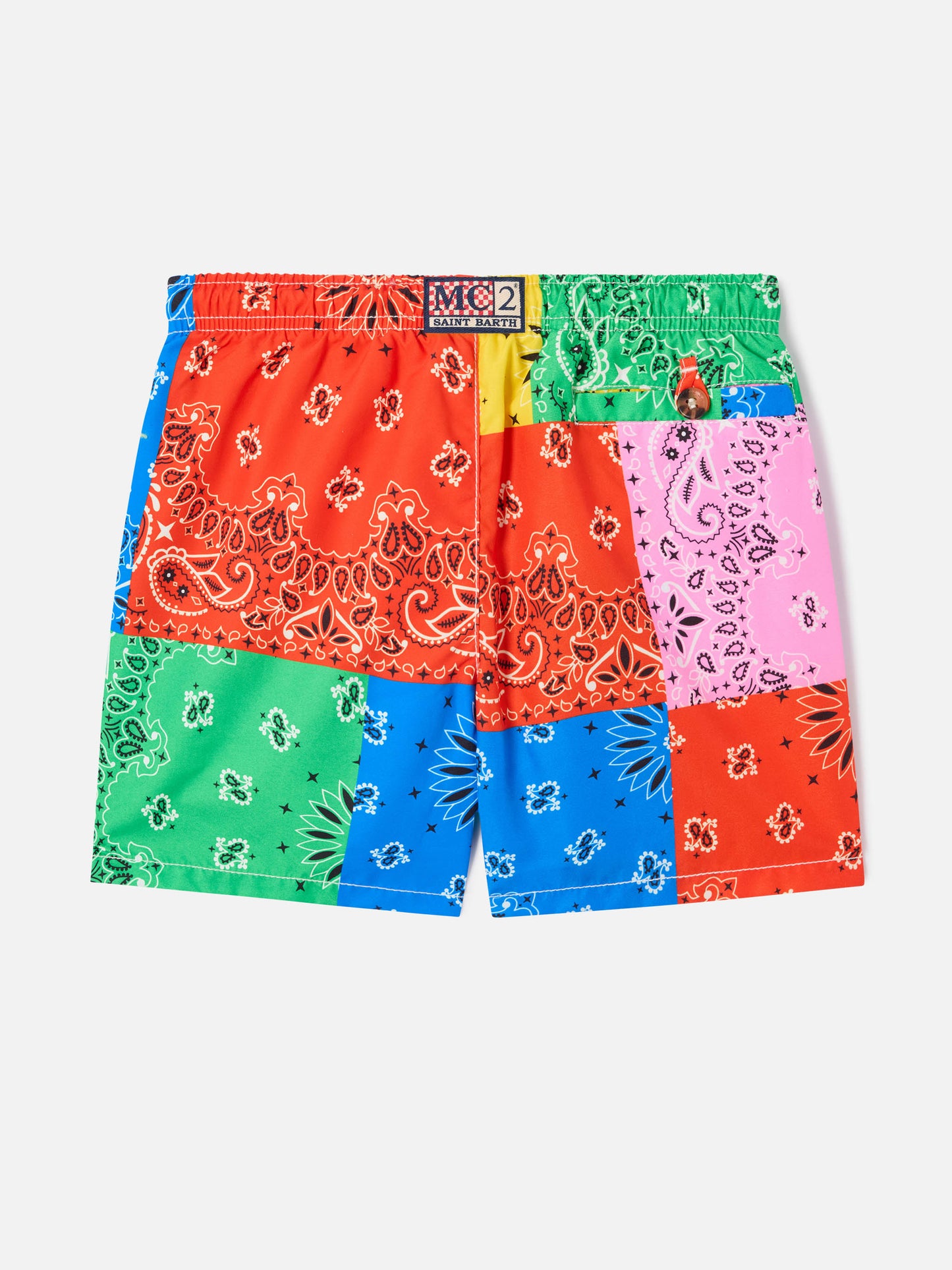 Bañador shorts para niño con estampado bandanna multicolor 