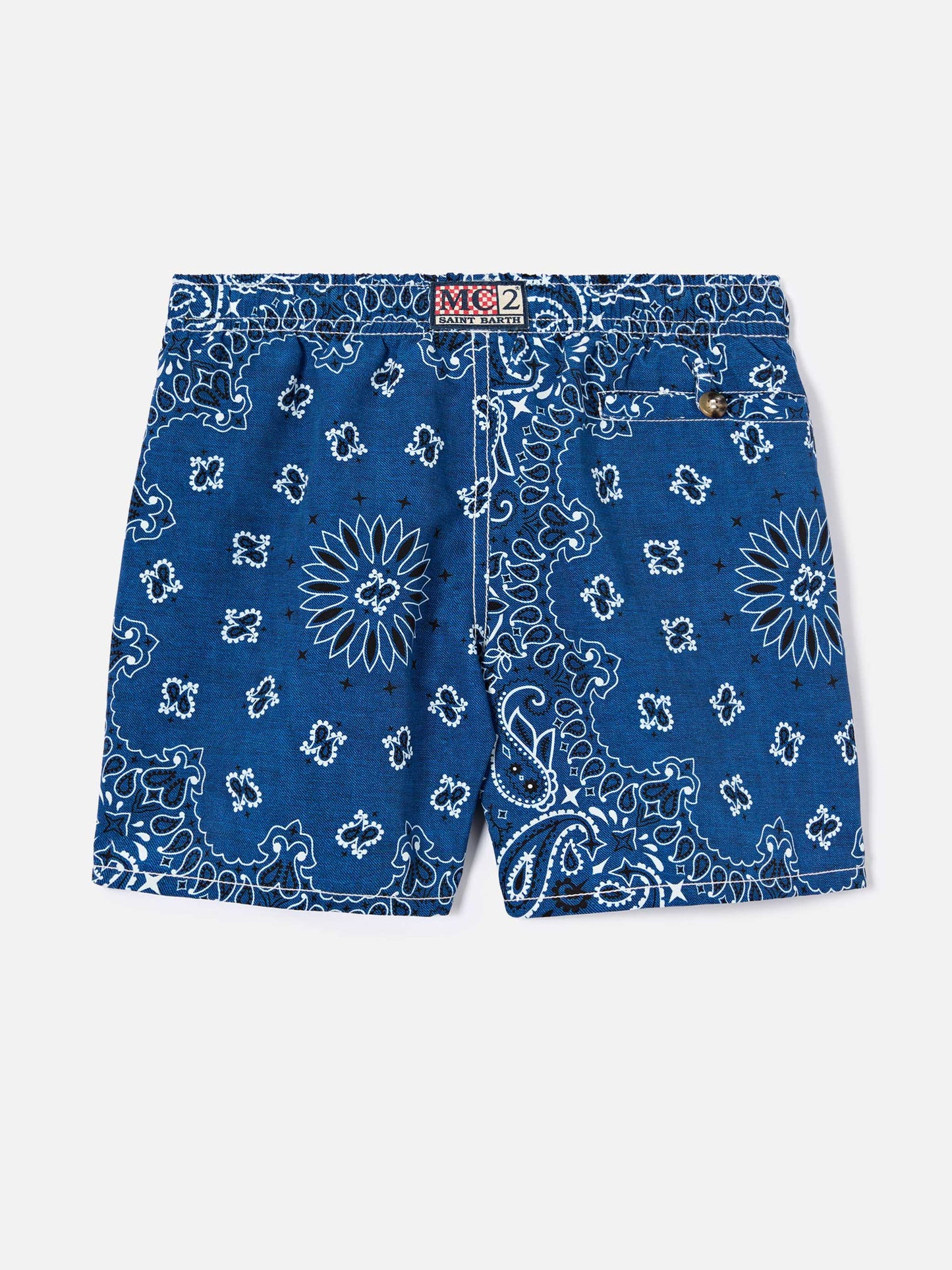 Bañador corto Caprese Jr con estampado bandana azul navy 