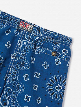 Caprese Jr swim shorts with blue navy bandana print