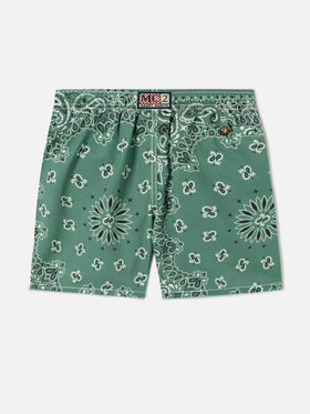 Costume Caprese Jr con stampa bandana verde militare