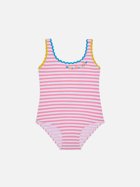 Girl one piece swimsuit with embroidery - MC2 Saint Barth
