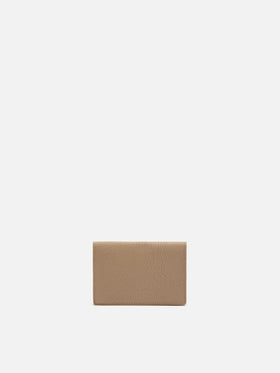 Porte-cartes en cuir noisette martelé 