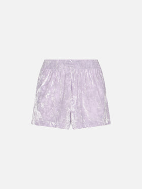 Woman lilac chenille pull up shorts Cate - MC2 Saint Barth