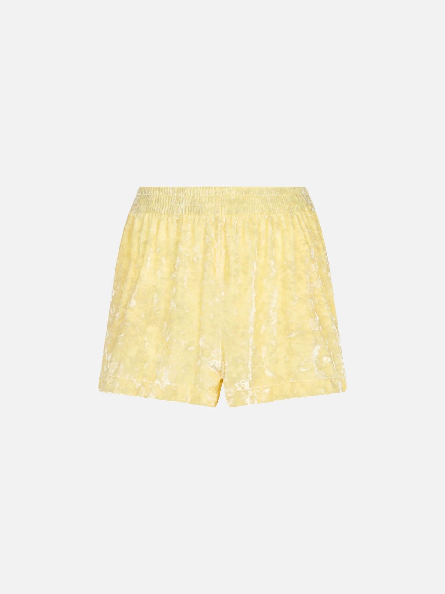 Light yellow chenille Cate pull-up shorts