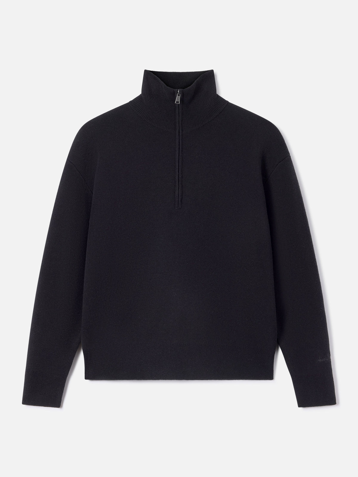 Black Capucine wool half-zip knit