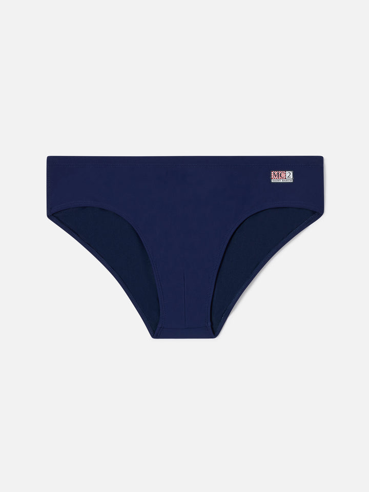 Slip de baño azul marino liso Cayo 