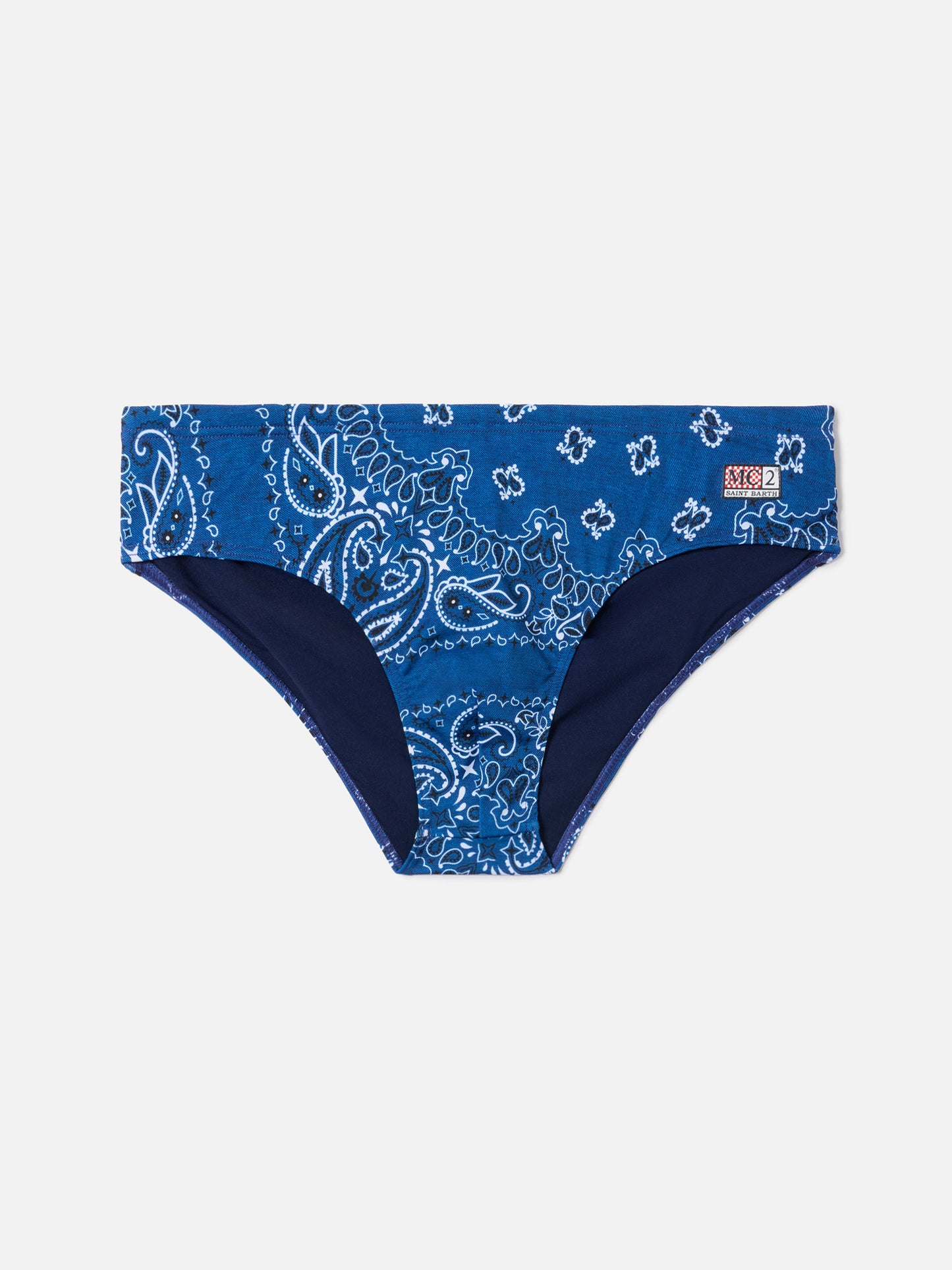 Slip de bain Cayo à imprimé bandana navy 