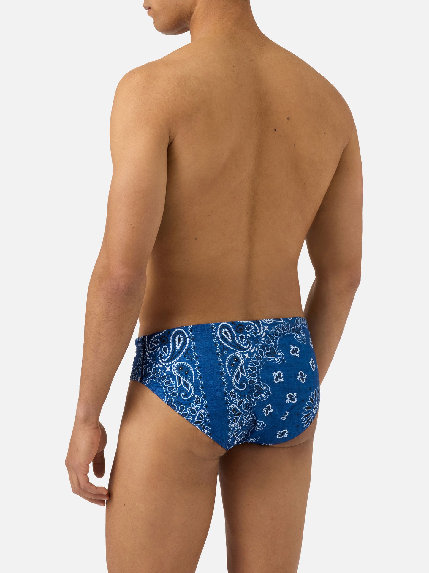 Slip de bain Cayo à imprimé bandana navy 
