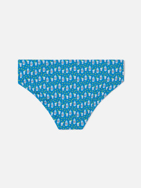 Slip de bain Cayo bleu marine avec imprimé cocktail all-over 