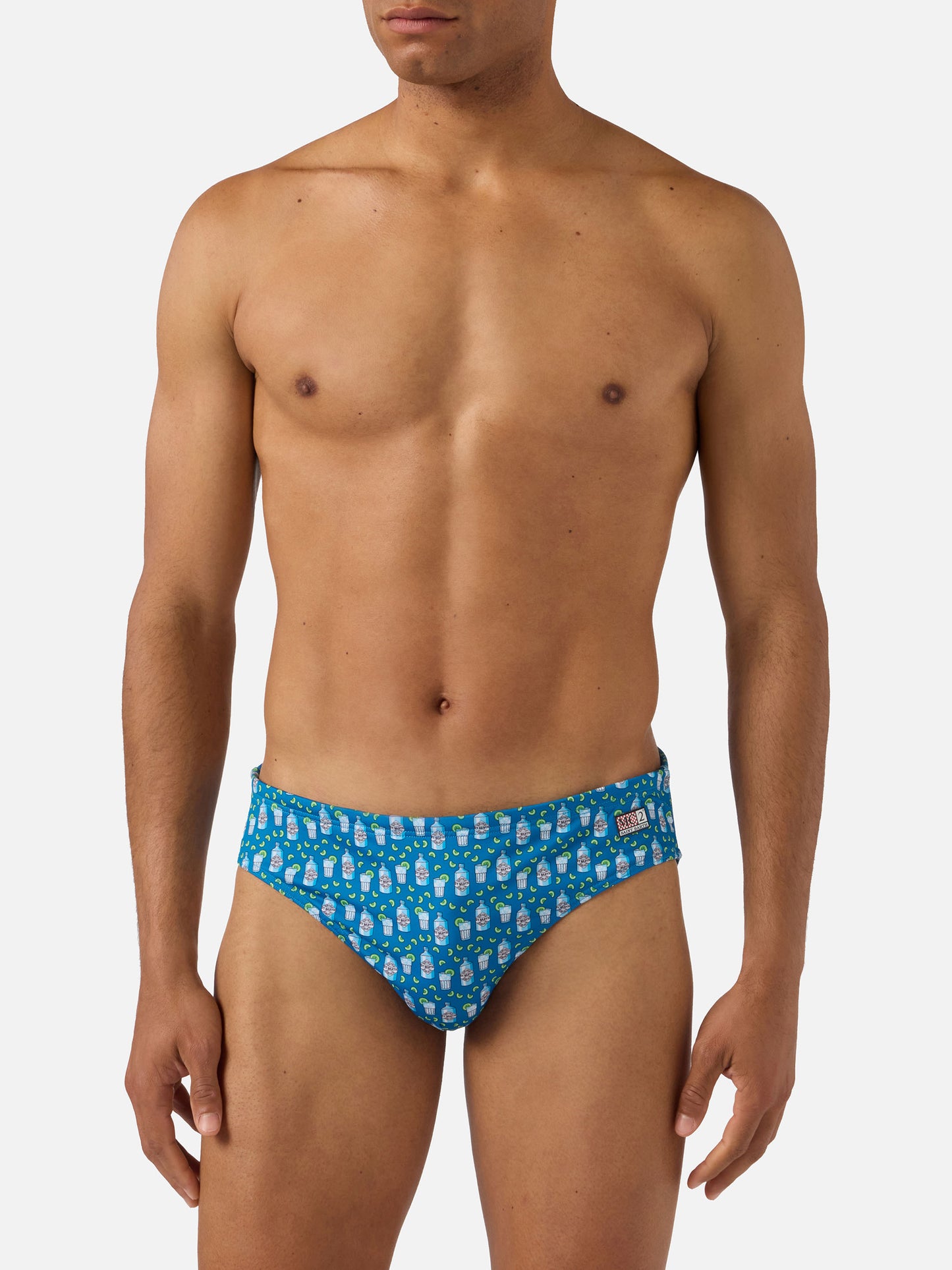 Slip de bain Cayo bleu marine avec imprimé cocktail all-over 