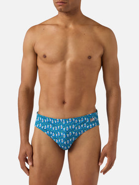 Slip de bain Cayo bleu marine avec imprimé cocktail all-over 