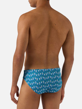 Slip de bain Cayo bleu marine avec imprimé cocktail all-over 