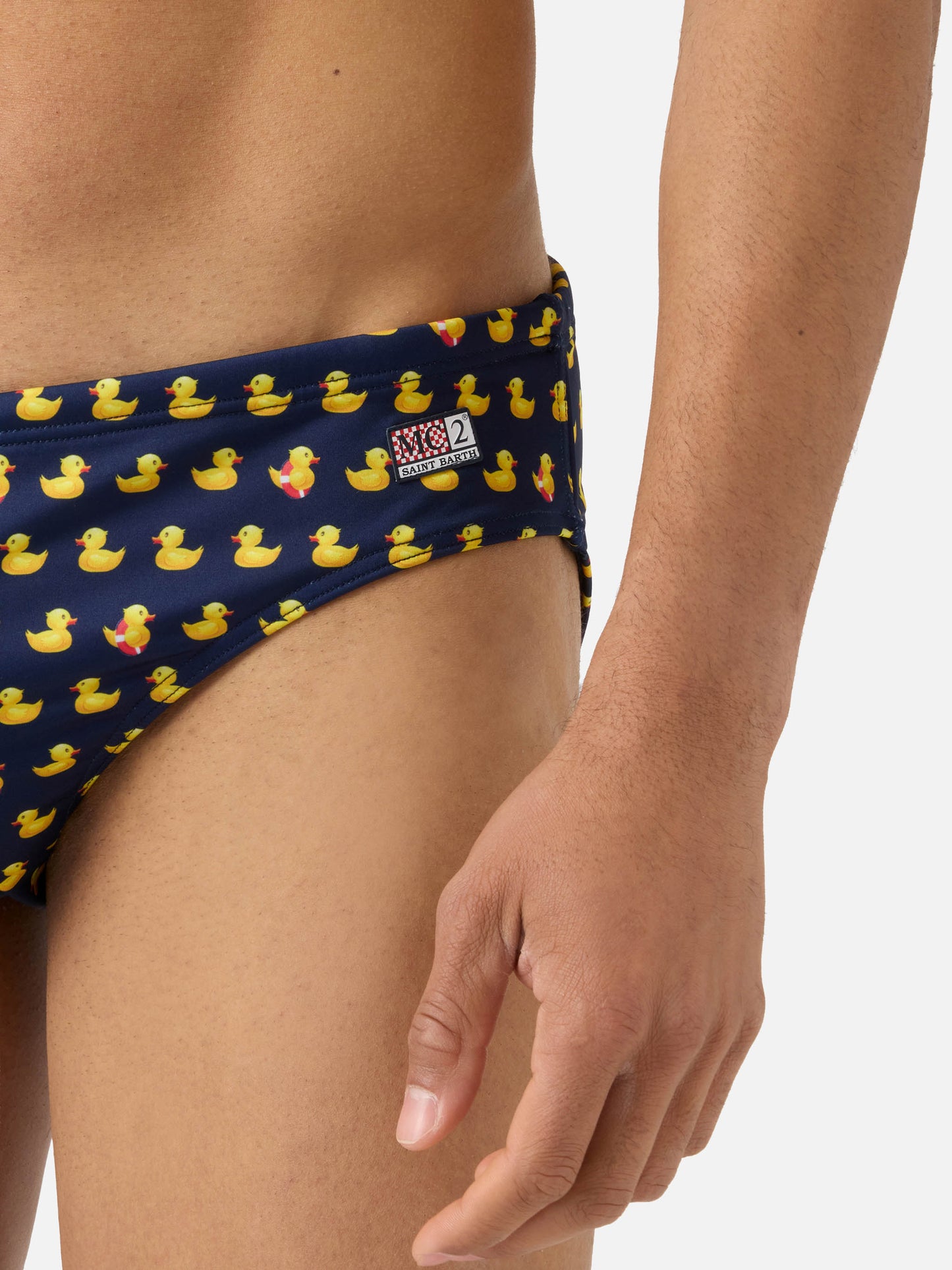 Slip mare Cayo blu navy con stampa paperelle