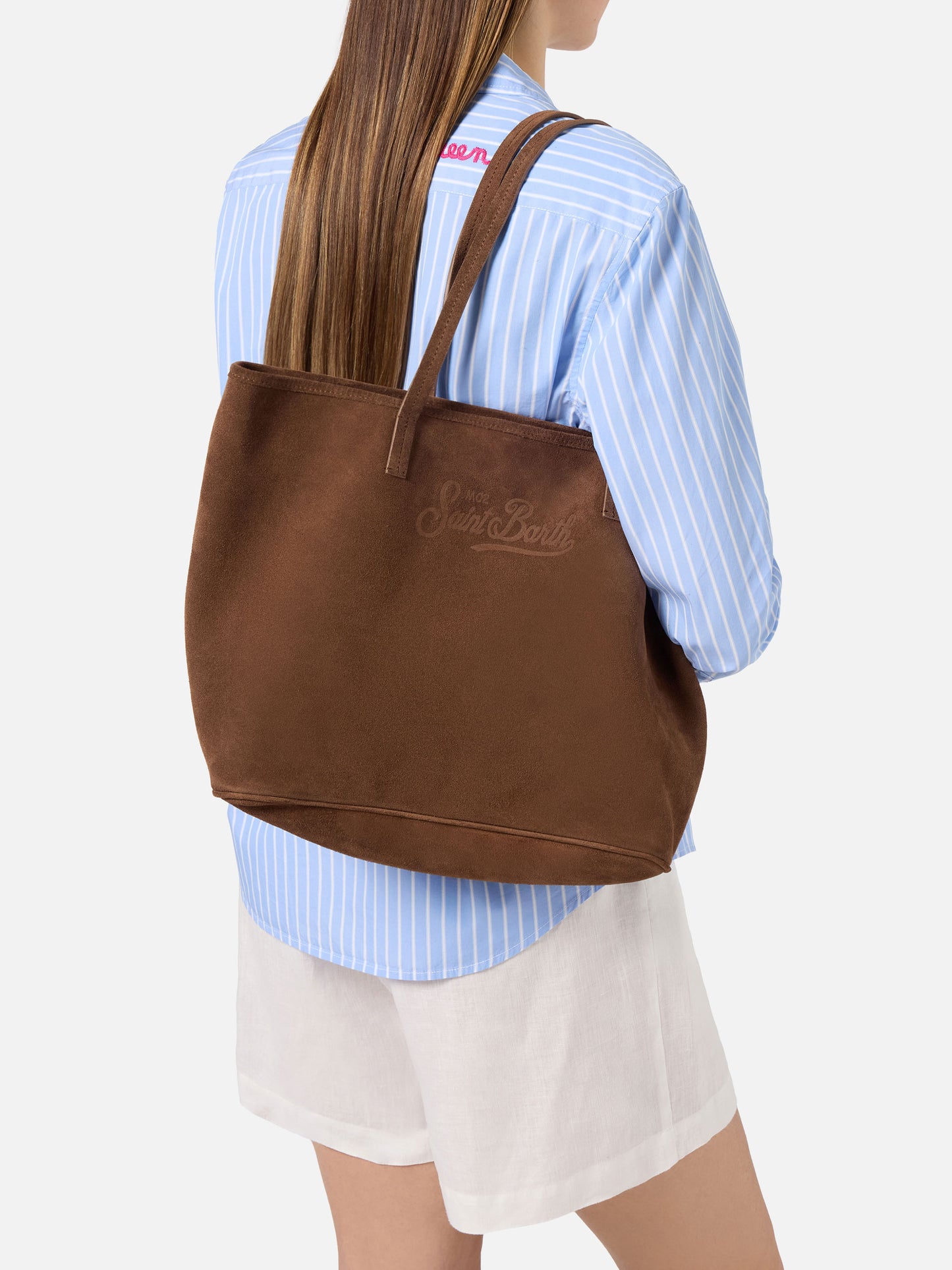 Sac City regular en daim marron 