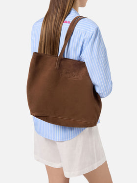 Sac City regular en daim marron 