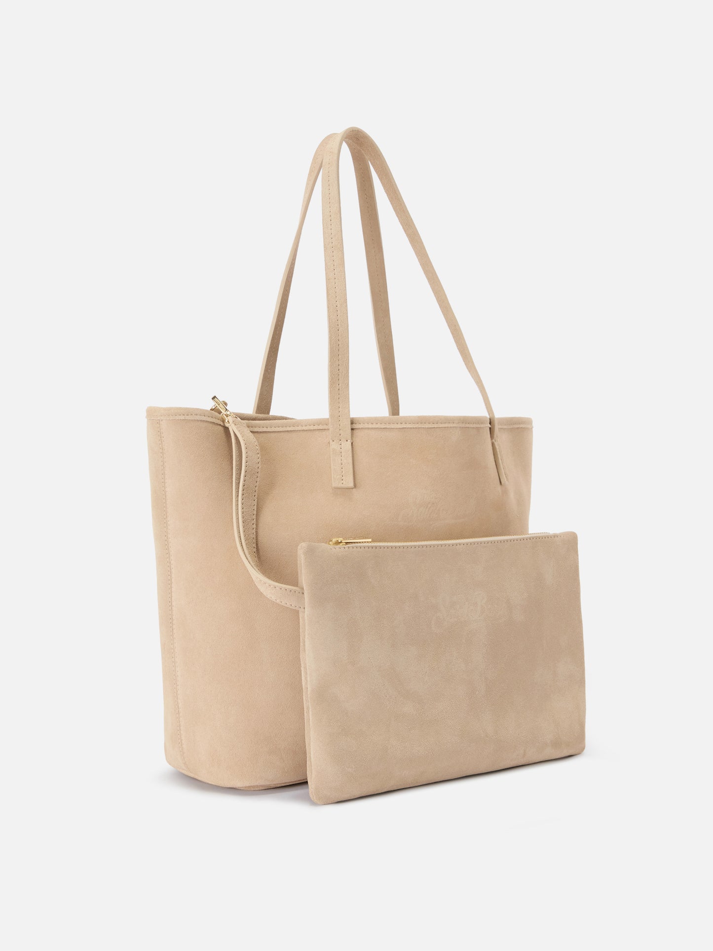 Bolso City regular de ante beige 