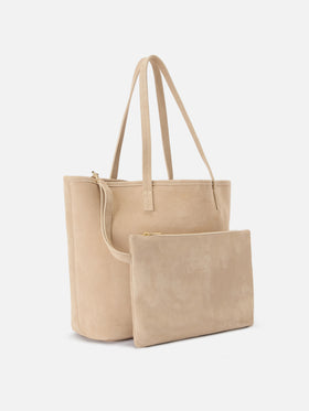 Bolso City regular de ante beige 