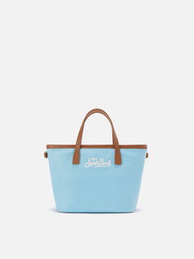Bolso mini City de nailon azul claro 