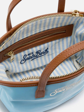 Bolso mini City de nailon azul claro 