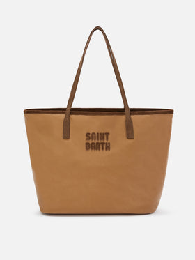 Gewachste Nut Large City Tasche mit Logo-Stickerei 