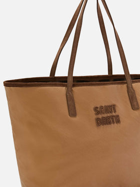 Gewachste Nut Large City Tasche mit Logo-Stickerei 