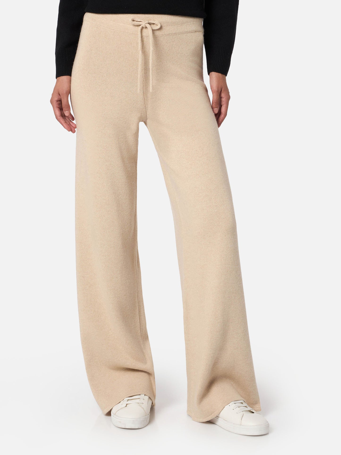 Beige Strickhose aus Kaschmirmischung für Damen Cambon