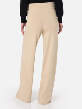 Beige Strickhose aus Kaschmirmischung für Damen Cambon