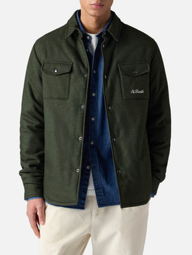 Sobrecamisa verde Wooly Chalet con bordado St. Barth 