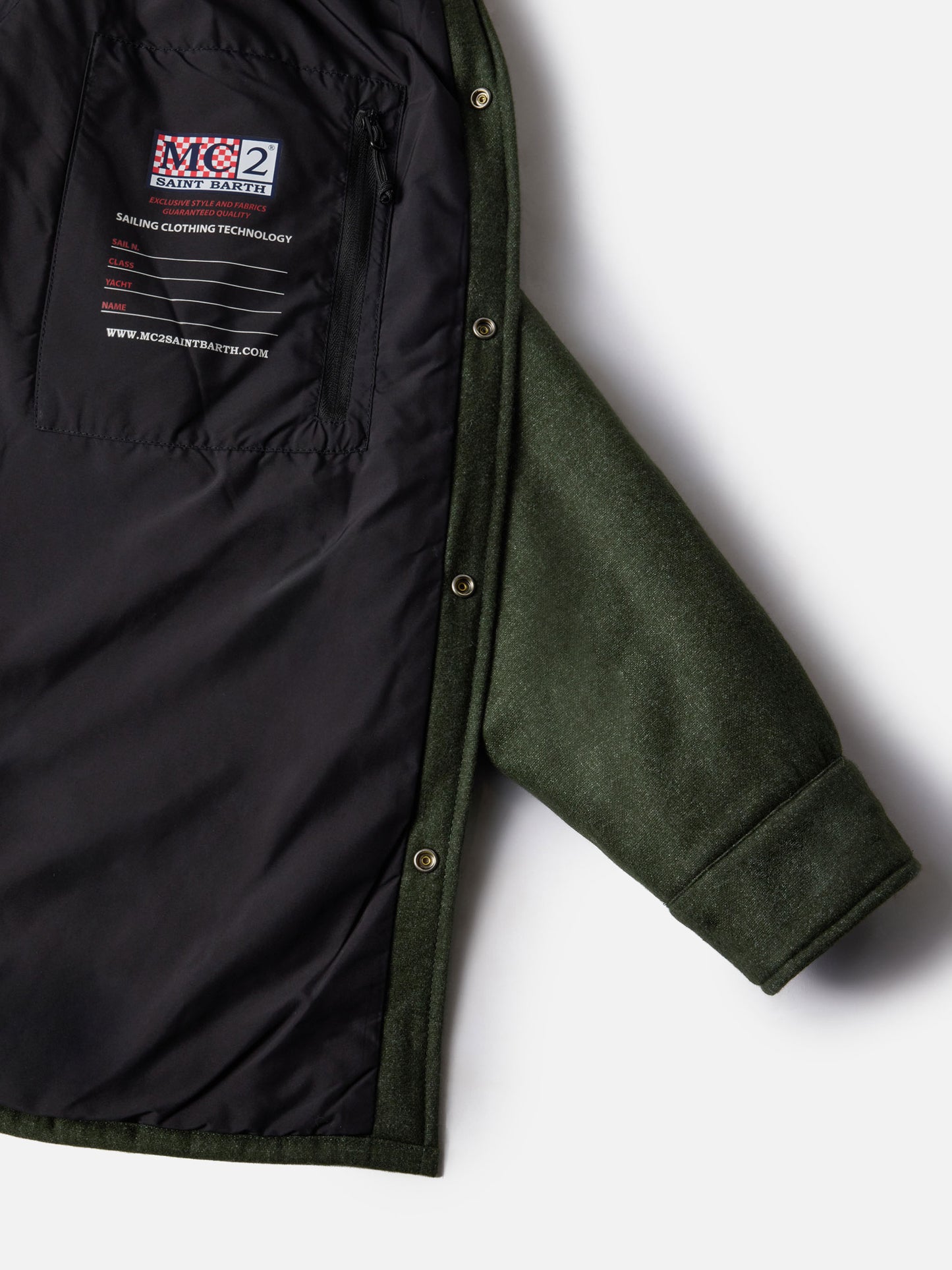 Sobrecamisa verde Wooly Chalet con bordado St. Barth 