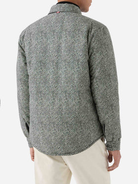 Sobrecamisa Chalet de tejido técnico con estampado de espiga 