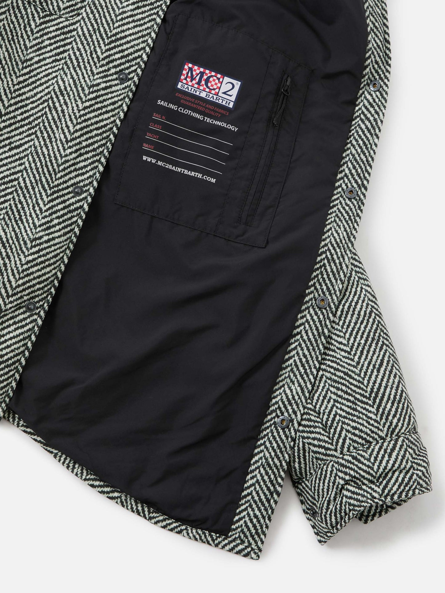 Sobrecamisa Chalet de tejido técnico con estampado de espiga 