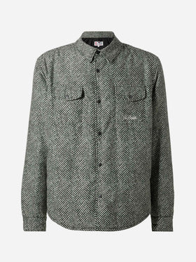 Sobrecamisa Chalet de tejido técnico con estampado de espiga 