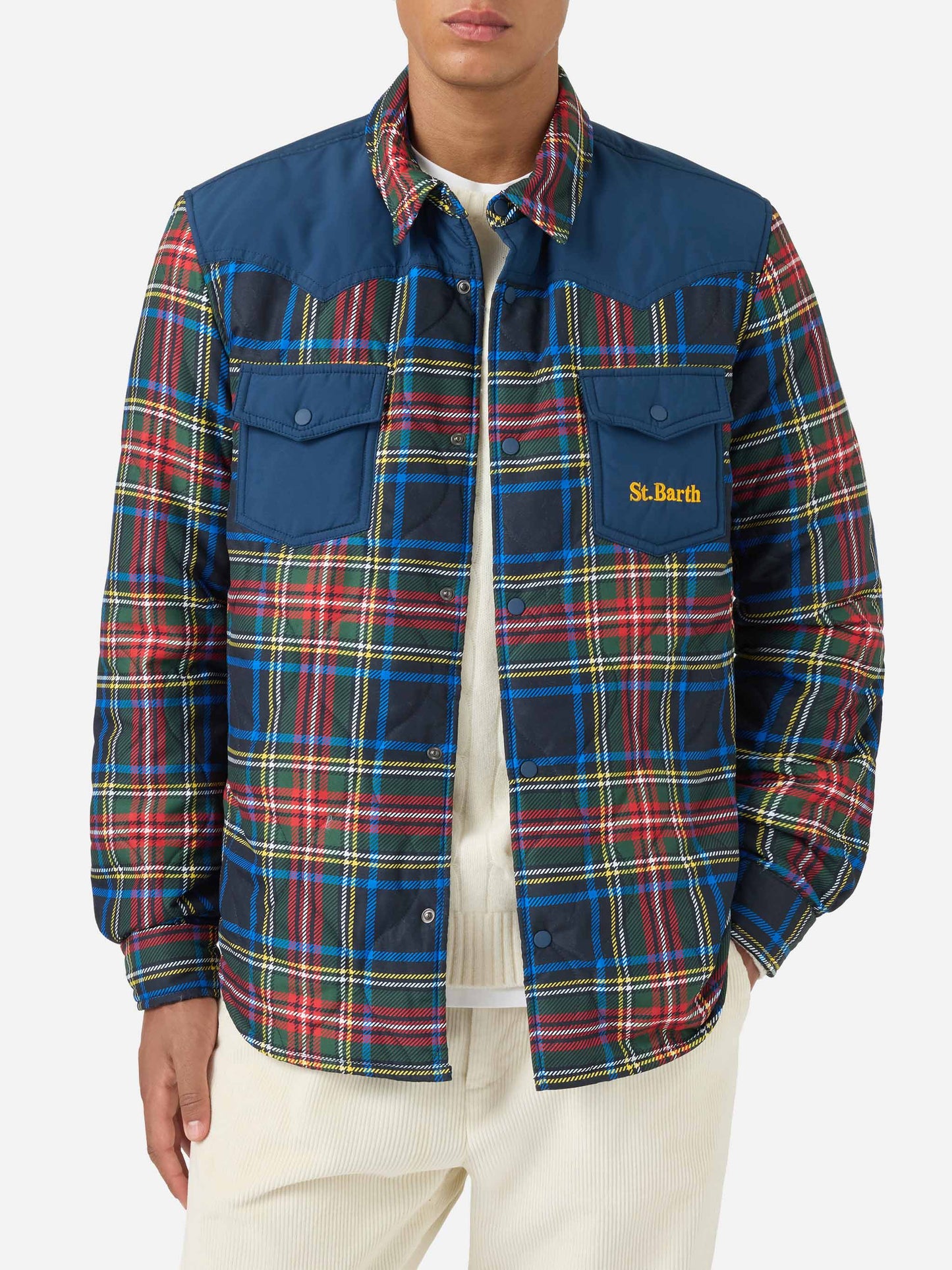 Sobrecamisa acolchada de tartán Chalet 