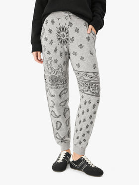 Pantalones de chándal de punto Charlie con estampado de bandana gris 