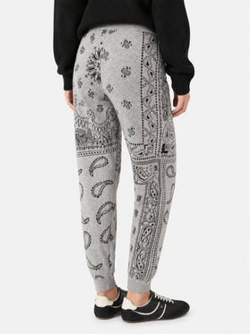 Pantalones de chándal de punto Charlie con estampado de bandana gris 