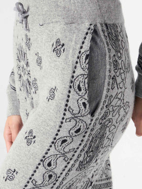 Pantalones de chándal de punto Charlie con estampado de bandana gris 