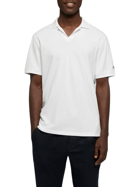 White cotton piquet buttonless polo shirt Charles - MC2 Saint Barth