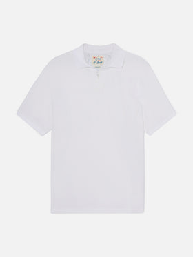 Polo Charles en piqué de algodón blanco 