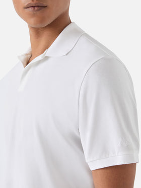 Polo Charles en piqué de algodón blanco 