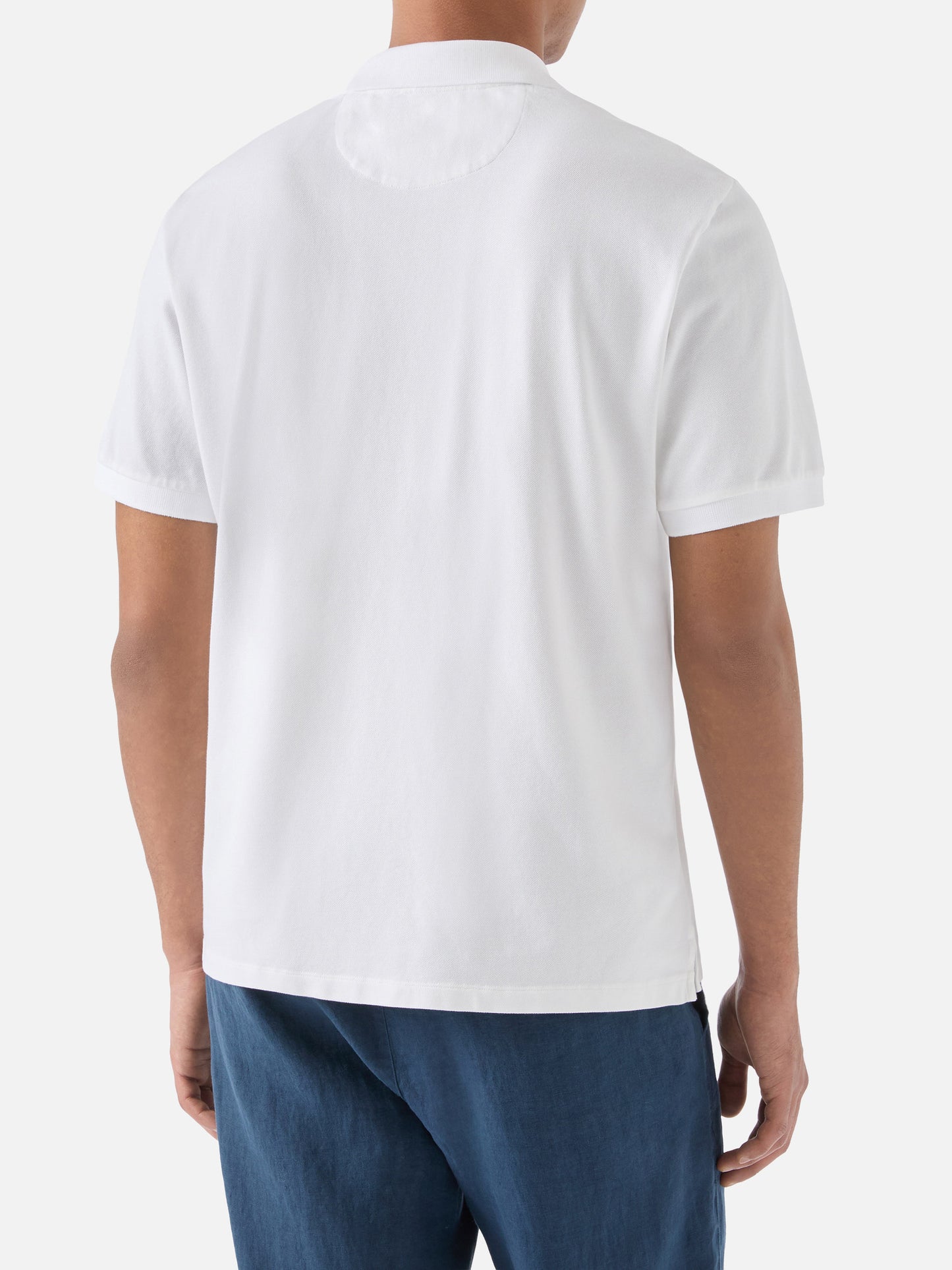 Polo Charles en piqué de algodón blanco 