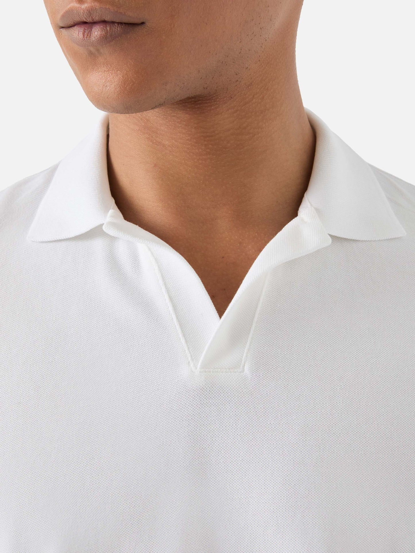 Polo Charles en piqué de algodón blanco 