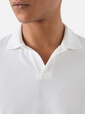 Polo Charles en piqué de algodón blanco 