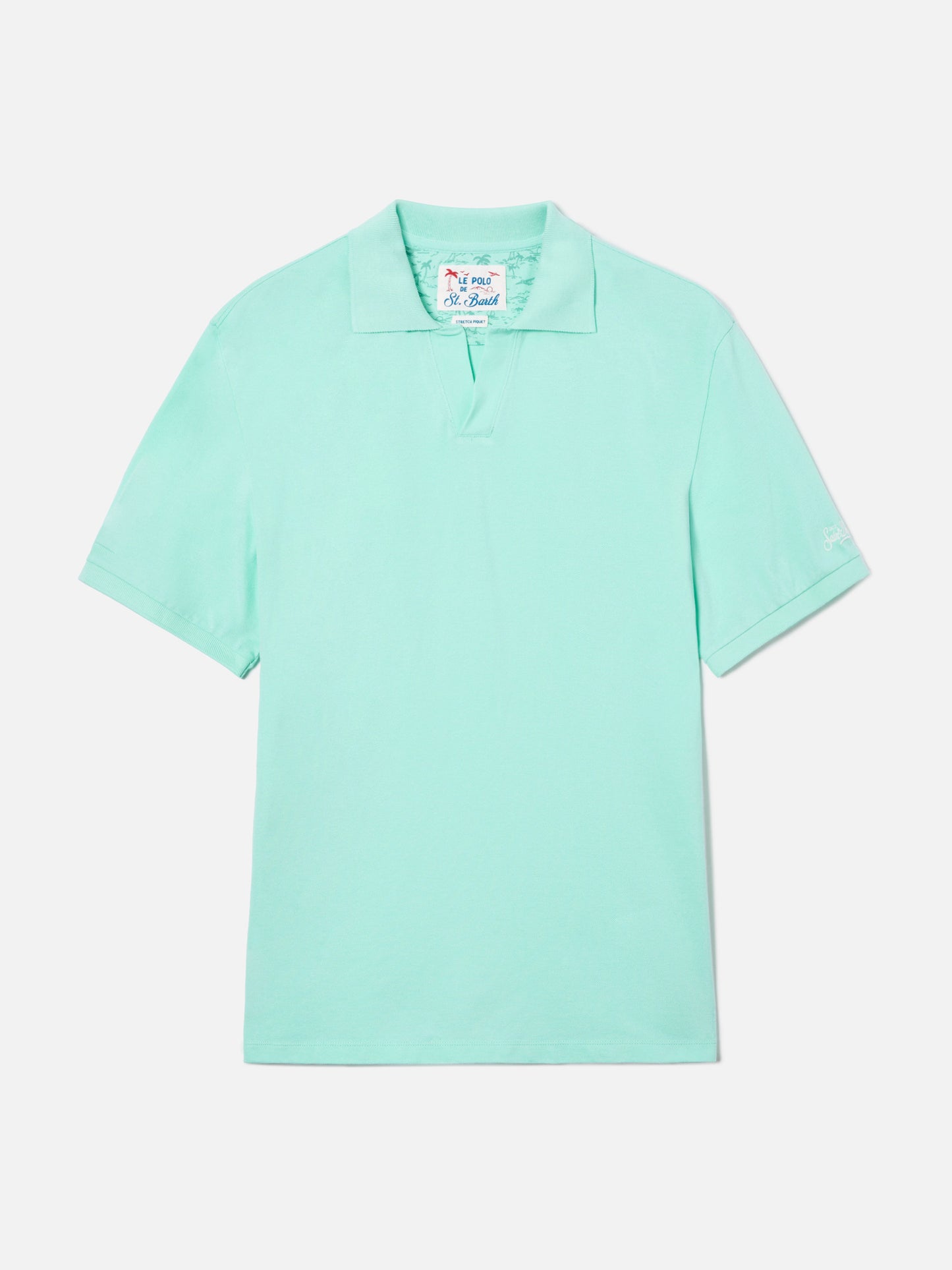 Polo Charles en piqué de algodón verde menta 