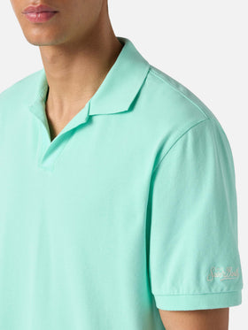 Polo Charles en piqué de algodón verde menta 