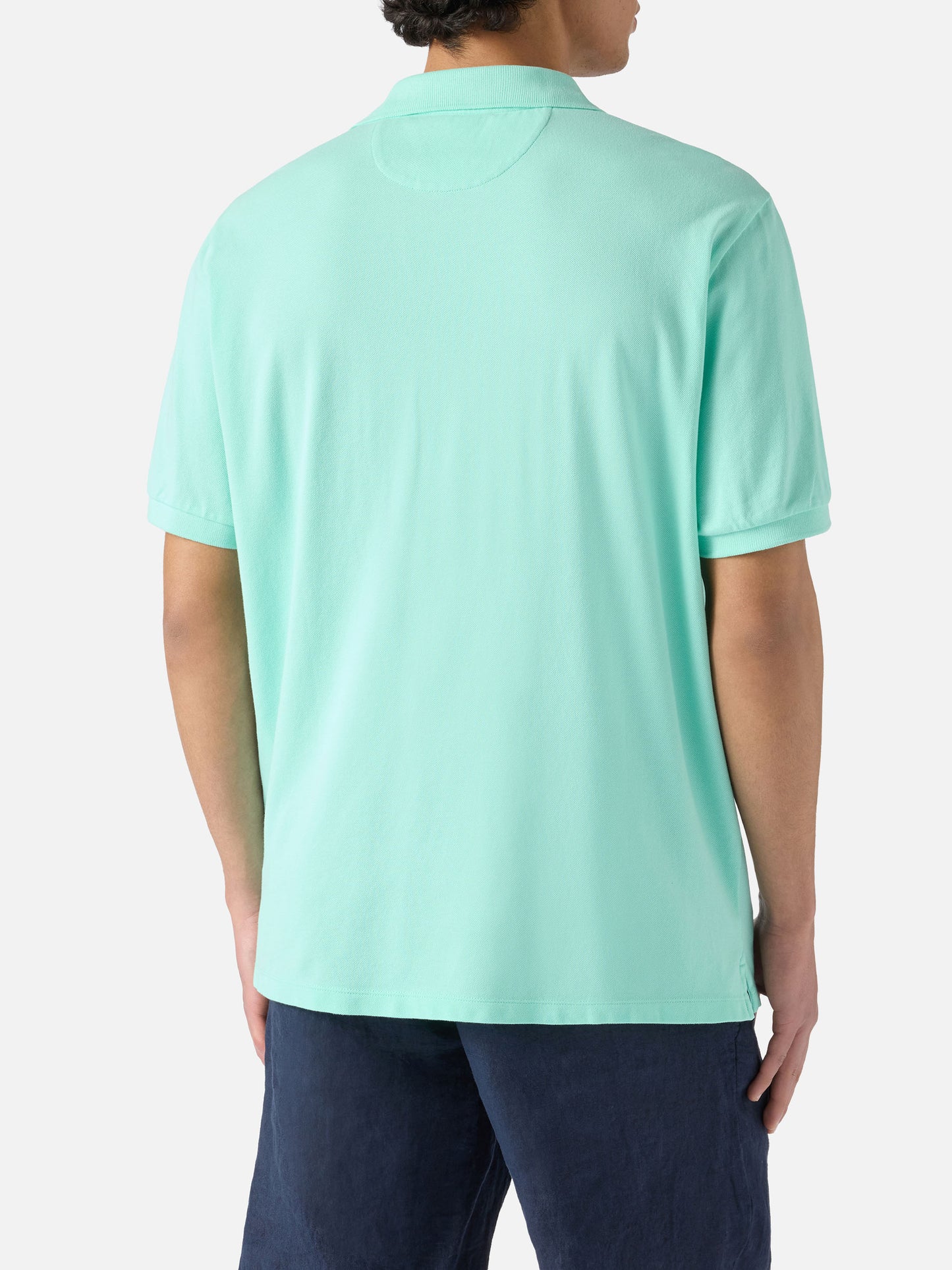 Polo Charles en piqué de algodón verde menta 