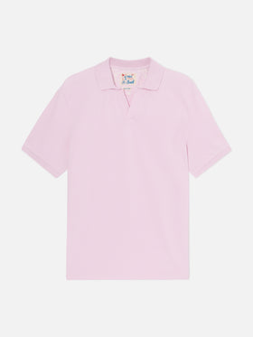 Polo Charles en piqué de algodón rosa 