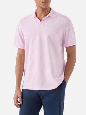 Polo Charles en piqué de algodón rosa 
