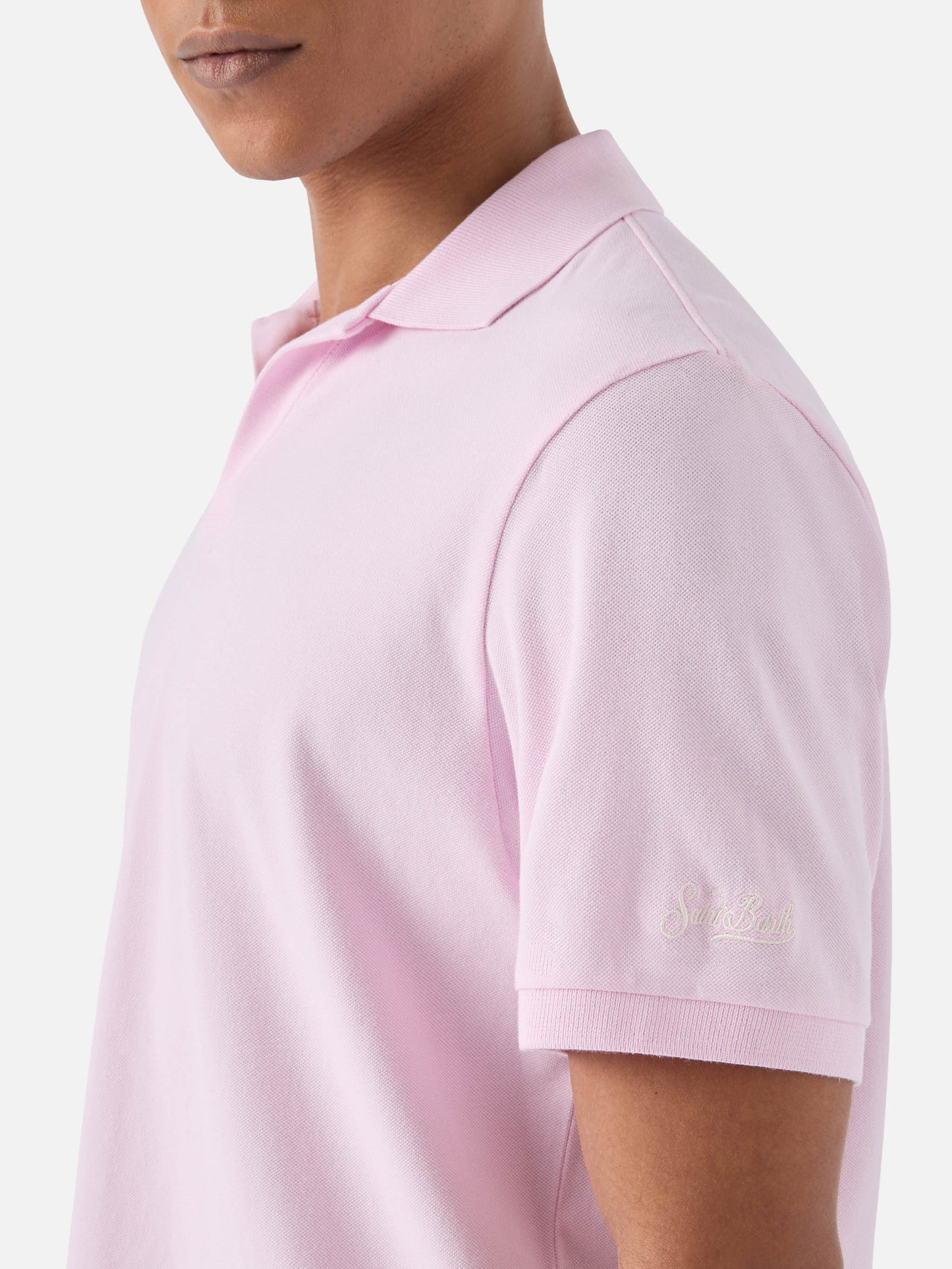 Polo Charles en piqué de algodón rosa 